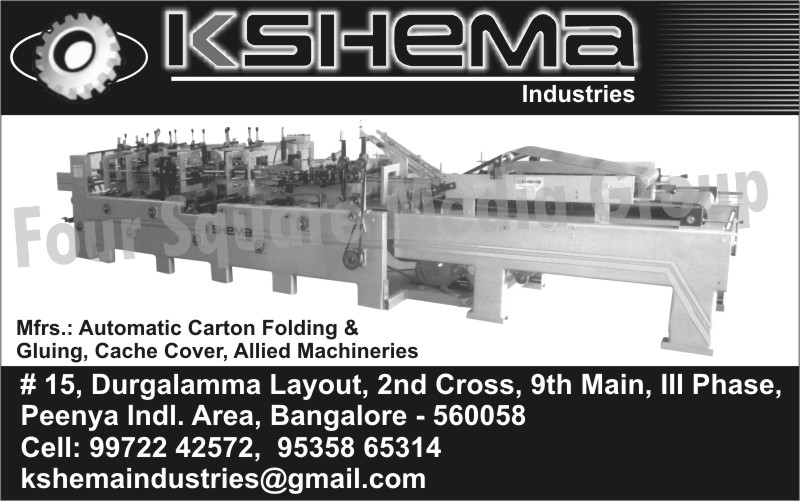 Automatic Carbon Folding Machines, Carton Gluing Machines, Cache Cover Machines, Allied Machines