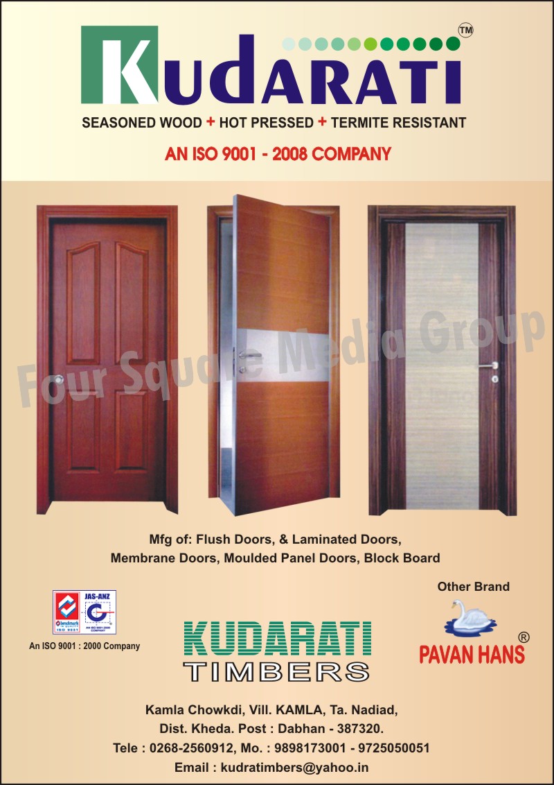 Flush Doors, Laminated Doors, Membrane Doors, Moulded Panel Doors, Block board