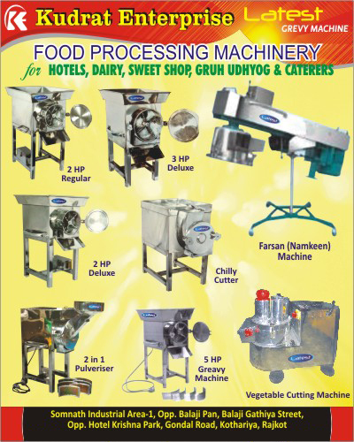 Chilli Cutters, Chilly Cutters, Two In One Pulverisers, 2 in 1 Pulverizers, Hotel Food Processing Machines, Dairy Food Processing Machines, Sweet Shop Food Processing Machines, Gruh Udhyog Food Processing Machines, Cater Food Processing Machines, Gravy Machines, Farsan Machines, Namkeen Machines, Vegetable Cutting Machines