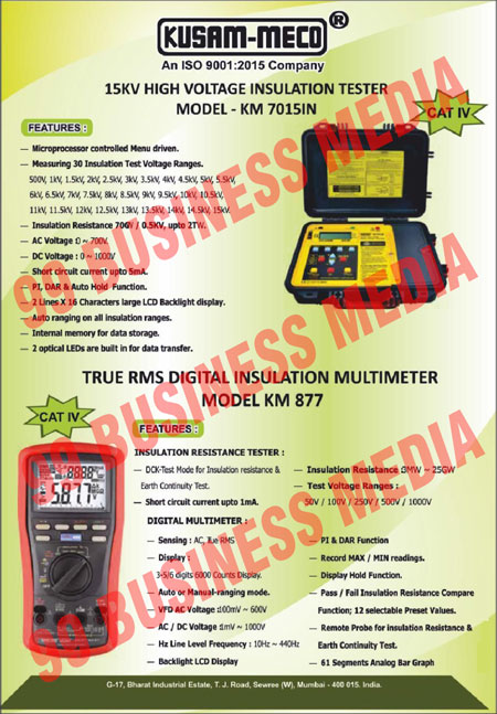 High Voltage Insulation Testers, True RMS Digital Insulation Multimeters