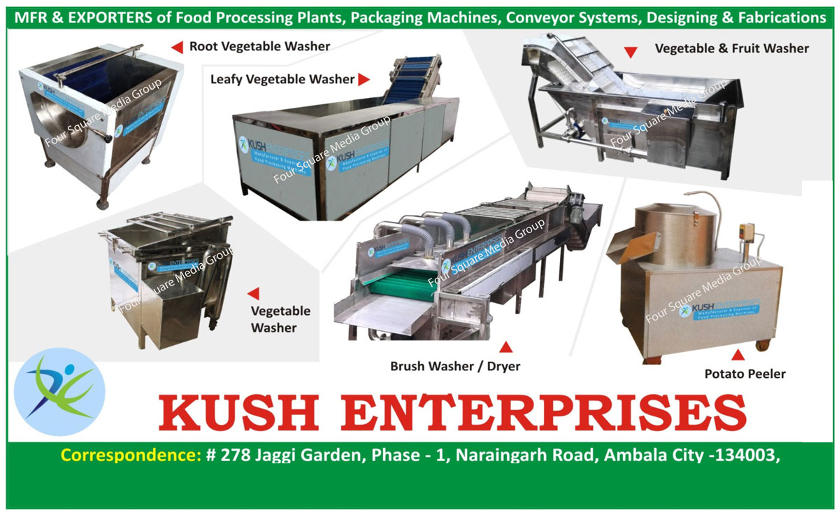 Food Processing Plants, Thermal Shrink Packaging Machines, Horizontal Film Sealing Machines, Pulpers, Foot Sealing Machines, Food Pulverizers, Vegetable Washers, Cooling Tunnels, Crate Washer Machines, Cooking Kettles, Pea Podders, Stainless Steel Tanks, Bucket Elevators, Food Packaging Machines, Food Conveyor Systems, Food Processing Plant Designing, Food Processing Plant Fabrications, Batch Mixers, Conveyors, Food Processing Equipments Fabrications, Crate Washer Machines, Cooking Kettles, Food Stainless Steel Tanks, Fruit Washers, Brush Washers, Brush Dryers, Potato Peelers, Leafy Vegetable Washers, Root Vegetable Washers