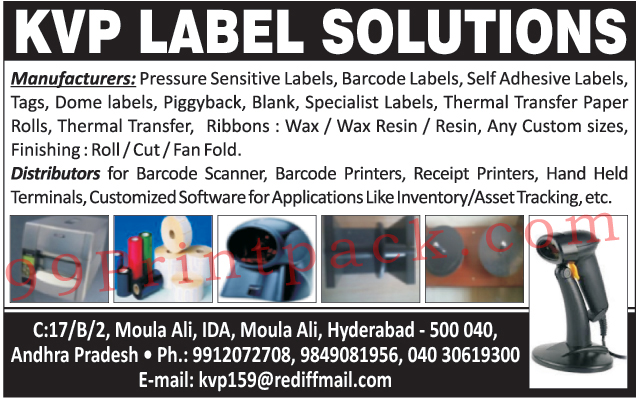 Pressure Sensitive Labels, Barcode Labels, Self Adhesive Labels, Tags, Dome Labels, Piggback Labels, Plain Labels, Specialist Labels, Thermal Transfer Paper Rolls, Thermal Transfer Ribbons, Thermal Transfer Products, Wax Ribbons, Wax Resin Ribbons, Resin Ribbons, Custom Size Labels, Roll Finishing Printers, Cut Finishing Printers, Fanfold Finishing Printers, Barcode Scanners, Barcode Printers, Receipt Printers, Hand Held Terminals, Inventory Application Customized Software, Asset Tracking Customized Software, Blank Labels, Fanfold Finishings, Roll Finishing, Cut Finishings