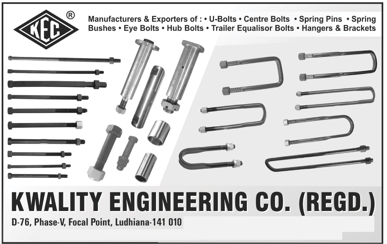 U Bolts, Centre Bolts, Spring Pins, Spring Bushes, Eye Bolts, Hub Bolts, Trailer Equalisor Bolts, Automotive Hangers, Automotive Brackets,Bolts