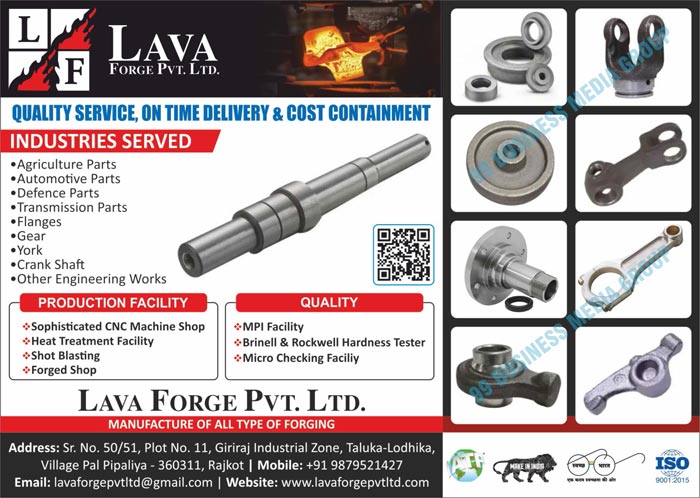 Agriculture Parts, Automotive Parts, Defence Parts, Transmission Parts, Flanges, Gears, Yorks, Crank Shafts, Automotive Forgings