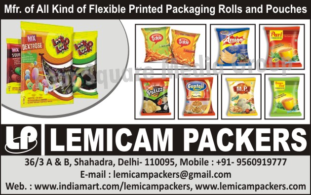 Flexible Printed Packaging Rolls, Flexible Printed Packaging Pouches