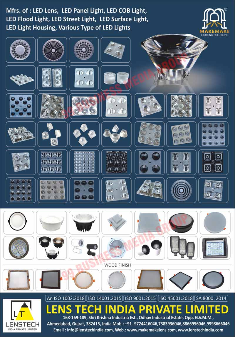 Led Lens, Led Panel Lights, Led COB Lights, Led Flood Lights, Led Street Lights, Led Surface Lights, Led Light Housings, Led Lights
