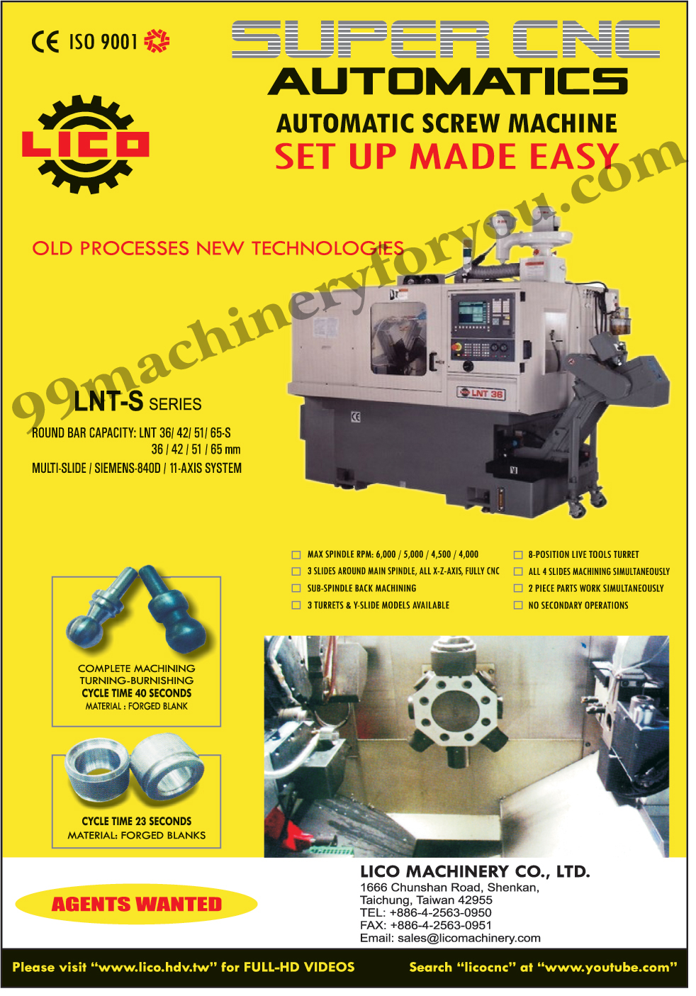 Screw Machines,CNC Machine, LNC Series Machines, Hydraulic Chucking