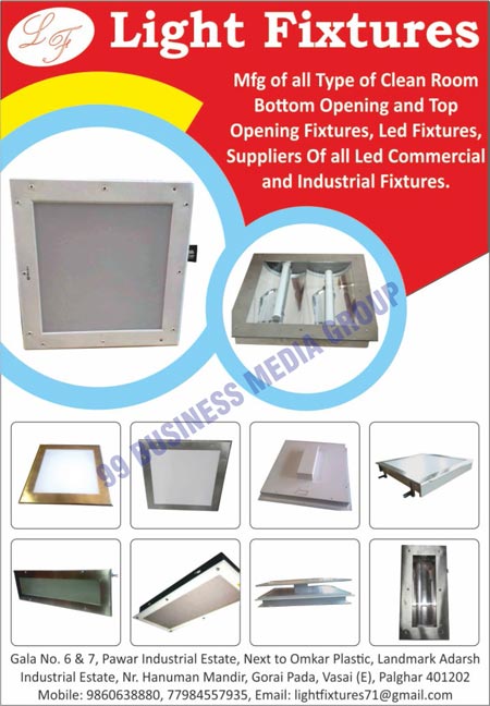 Clean Room Bottom Opening Fixtures, Clean Room Top Opening Fixtures, Led Fixtures, Led Commercial Fixtures, Led Industrial Fixtures