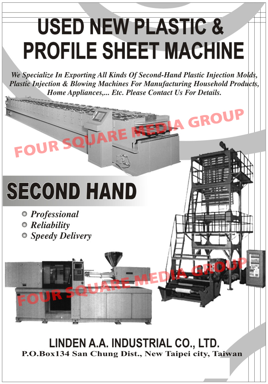 Plastic Sheet Machines, Plastic Profile Sheet Machine, Plastic Injection Mould Machines, Plastic Blowing Machines, Plastic Injection Machines