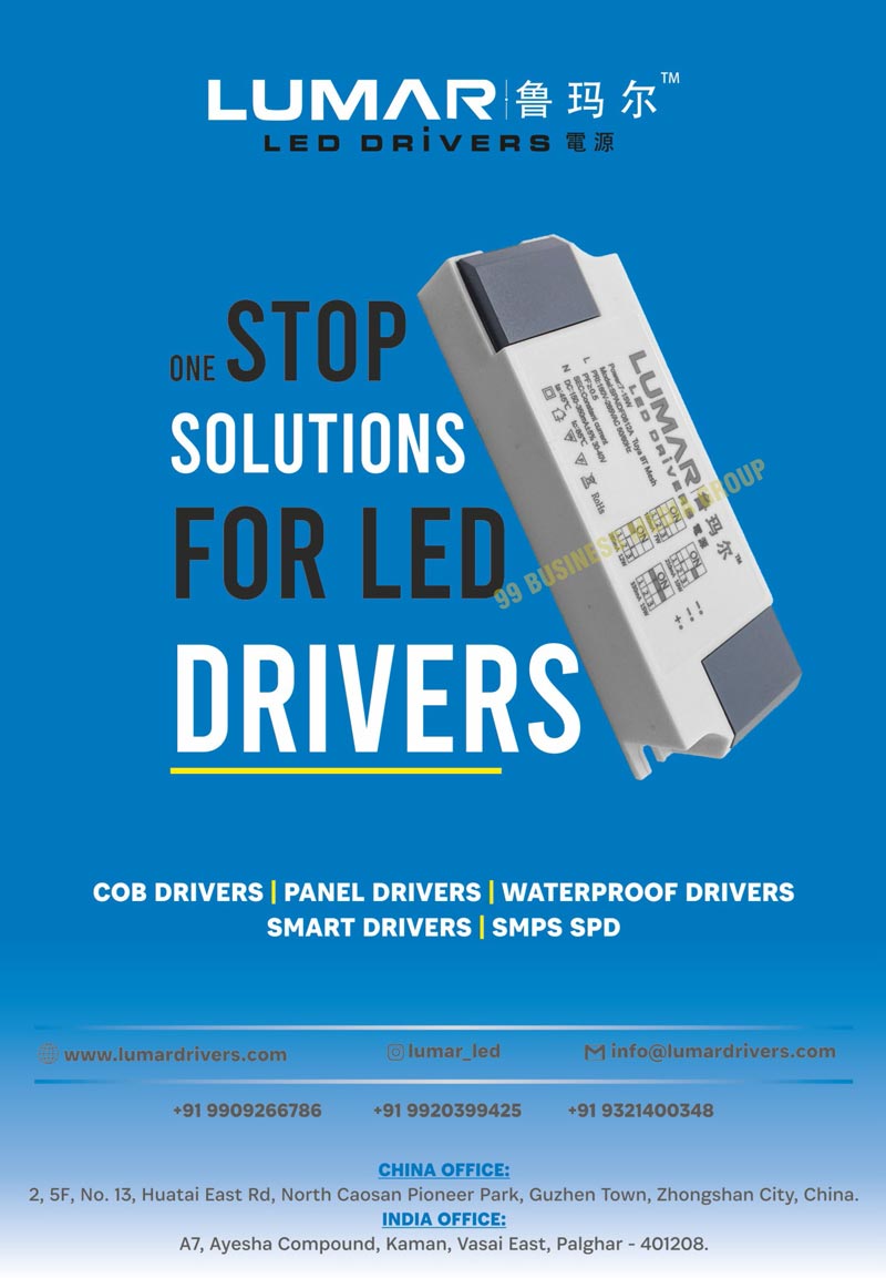 Waterproof Drivers, Smart Drivers, LPF Panel Drivers, HPF Panel Drivers, T5 Drivers, Smart Controllers, SMPS Drivers, Drivers Surge Protections, Isolated Drivers, Non Isolated Drivers, SPD Drivers, COB Drivers, Panel Drivers, Led Drivers, SMPS SPD Drivers