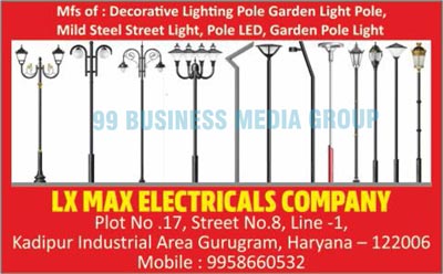 Decorative Light Poles, Garden Light Poles, Mild Steel Street Lights, Pole Led Lights, Garden Pole Lights