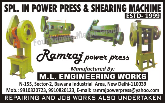 Power Presses, Shearing Machines, Power Press Repairing Services, Power Press Job Work Services, Shearing Machines Repairing Services, Shearing Machines Job Work Services