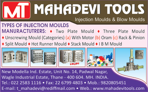 Blow Moulds, Injection Moulds, Two Plate Moulds, Three Plate Moulds, Unscrewing Mould With Motor, Unscrewing Mould With Oram, Unscrewing Mould With Rack, Unscrewing Mould With Pinion, Split Moulds, Hot Runner Moulds, Stack Moulds, IBM Moulds,Cavity Spit Molds, Measuring Cup Molds