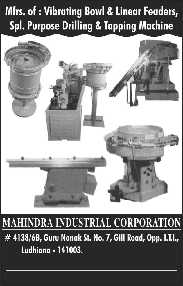 Vibrating Bowl Feeders, Vibrating Linear Feeders, Conveyers, Centerless Grinding Feeders