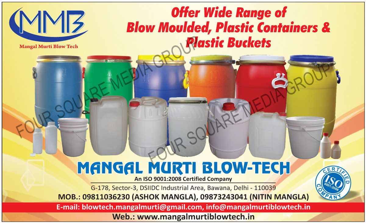 Blow Molded Containers, Plastic Containers, Plastic Buckets, Chemical Containers, Oil Containers, HDPE Bottles, Blow Moulded Containers