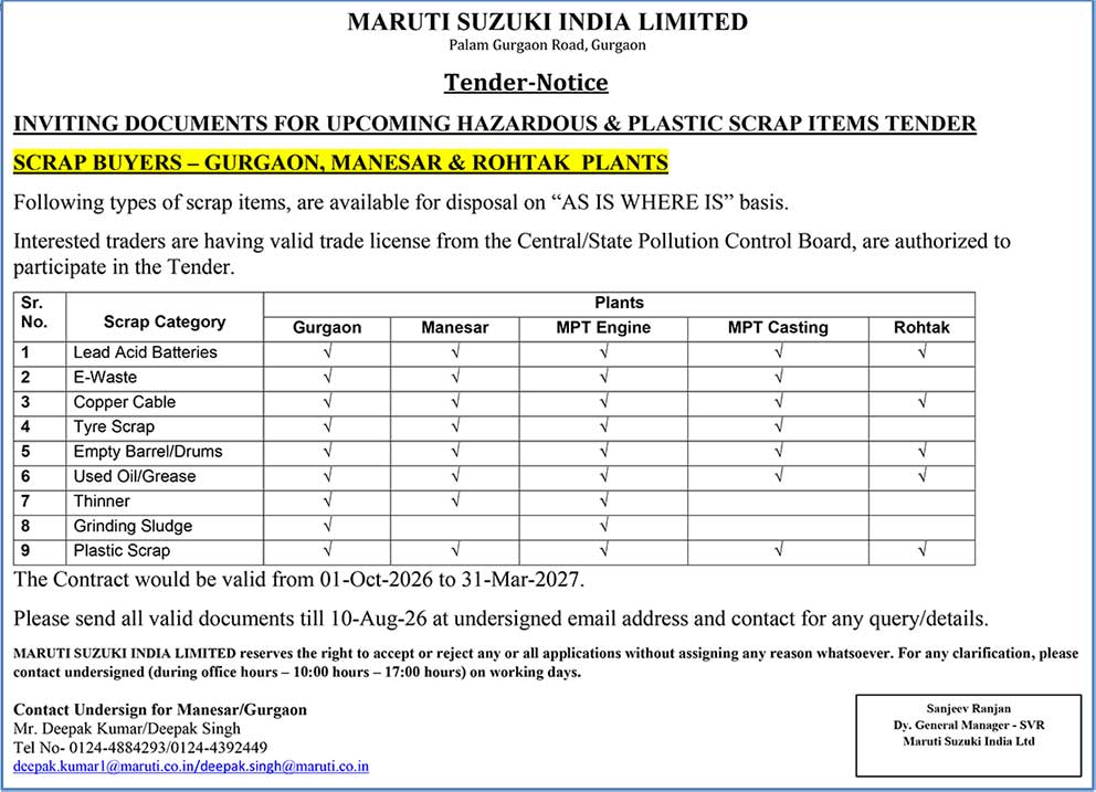 Scrap Items, Ferrous Scraps, Non Ferrous Scraps, Hazardous Scraps, Packing Scraps, Miscellaneous Scraps, Used Capital Assets, Obsolete Capital Assets, Scrap Capital Assets, Packaging Scraps, Assorted Steel Ferrous Scraps, Multilated Component Ferrous Scraps, Aluminium Cable Non Ferrous Scraps, Component Non Ferrous Scraps, Sheet Non Ferrous Scraps, Vessel Non Ferrous Scraps, Battery Hazardous Scraps, Tyre Hazardous Scraps, E-Waste Hazardous Scraps, Corrugated Box Packing Scraps, Polythene Packing Scraps, Wood Packing Scraps, Corrugated Box Packaging Scraps, Polythene Packaging Scraps, Wood Packaging Scraps, Plastic Waste Miscellaneous Scraps, Stainless Steel Miscellaneous Scraps, Hot Die Steel Miscellaneous Scraps, Machinery Used Capital Assets, Equipment Used Capital Assets, Computer Used Capital Assets, Machinery Obsolete Capital Assets, Equipment Obsolete Capital Assets, Computer Obsolete Capital Assets, Machinery Scrap Capital Assets, Equipment Scrap Capital Assets, Computer Scrap Capital Assets