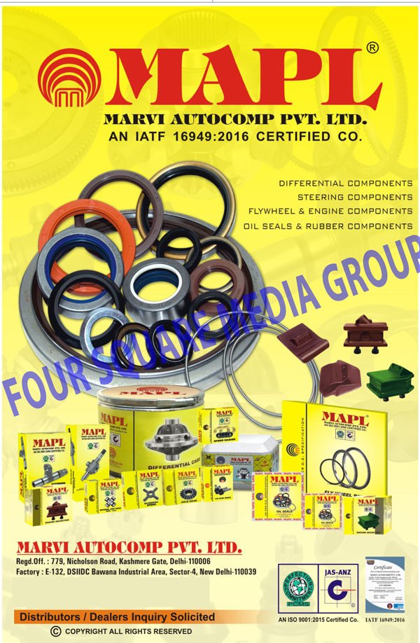 Differential Components, Automotive Components, Steering Components, Flywheel Engine Components, Oil Seals Components, Rubber Components