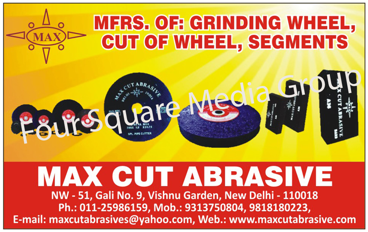 Abrasives, Reinforced Grinding Wheels, Reinforced Cut of Wheels,Grinding Wheels, Off Hand Grinding Wheels, Toolroom Reinforced, Cut Off Wheels, Depressed Center Wheels, Off Hand Snagging Wheels, Segment Wheels