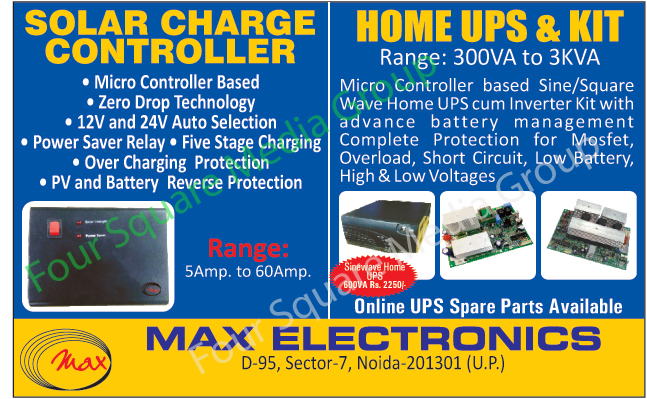 Solar Charge Controller, Inverter Kits, Online UPS, Online UPS Spare Parts, Home UPS, UPS Kits, CFL Inverter Kits, Led Drivers