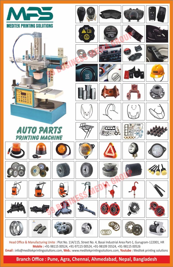 Pad Printing Machines, Laser Printing Machines, Screen Printing Machines, Laser Marking Machines, Auto Part Printing Machines