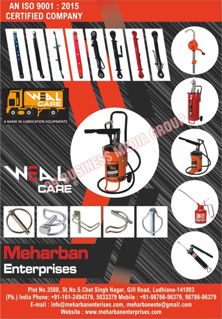 Hand Rotary Pumps, Liver Type Grease Guns, Hand Operated Bucket Grease Guns, Oil Cans, Hand Operated Bucket Grease Pumps