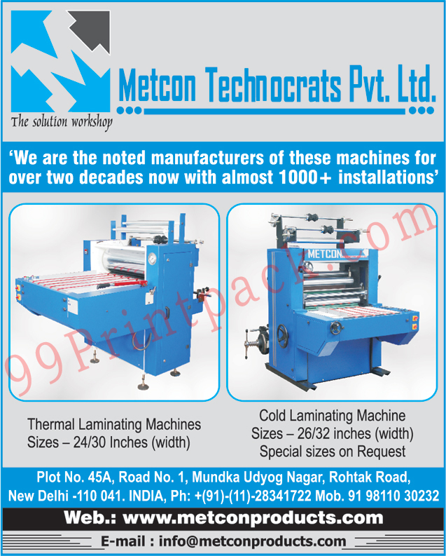 Thermal Lamination Machines, Cold Laminating Machines,Lamination Machines, Hot Foil Stamping Machines, SPM Pneumatic Presses, Hot Lamination Machines, Gluing Machines, Hydraulic Book Press, Industrial Gluing Machines, Hydraulic Book Press Machines, Paper Laminating Machines