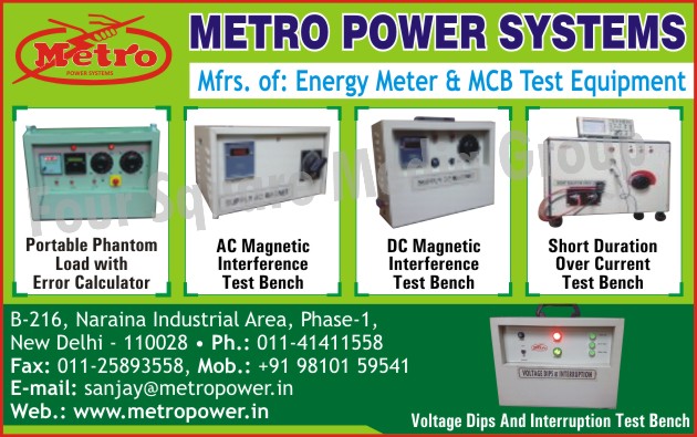 Static Portable Phantom Load, Energy Meter, MCB Test Equipments