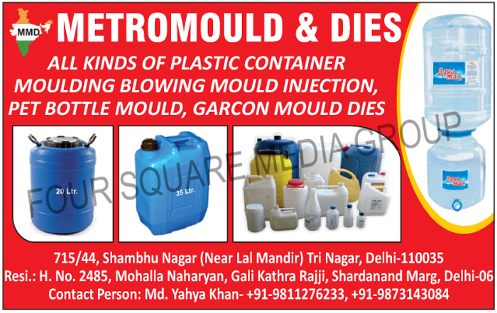 Plastic Containers, Pet Bottle Moulds, Garcon Mould Dies