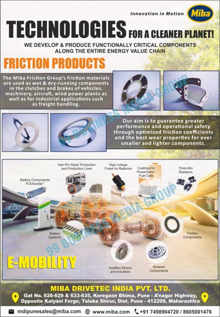 Friction Products, E Mobility Solutions