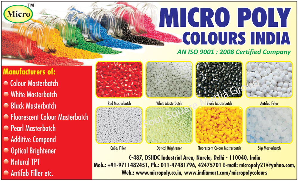 Masterbatches, Colour Masterbatches, Color Masterbatches, White Masterbatches, Black Masterbatches, Fluorescent Colour Masterbatches, Pearl Masterbatches, Additive Compound Masterbatches, Optical Brightener Masterbatches, Natural TPT Masterbatches, Antifab Filler Masterbatches, Red Masterbatches, CaCo3 Filler Masterbatches, Slip Masterbatches