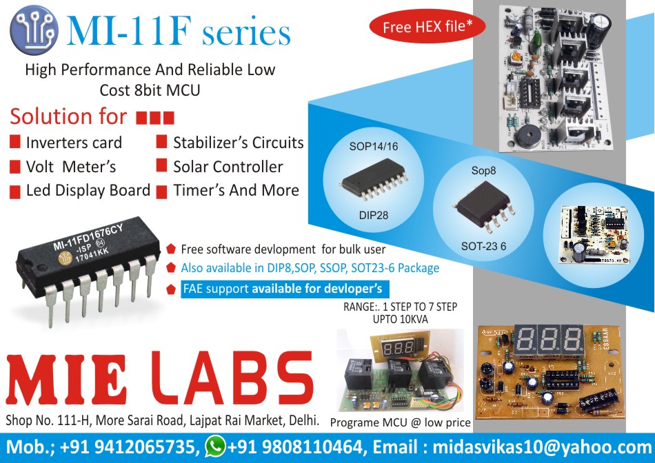 Inverter Card Solution, Volt Meter Solution, Led Display Board Solution, Stabilizer Circuit Solution, Solar Controller Solution, Timer Solution