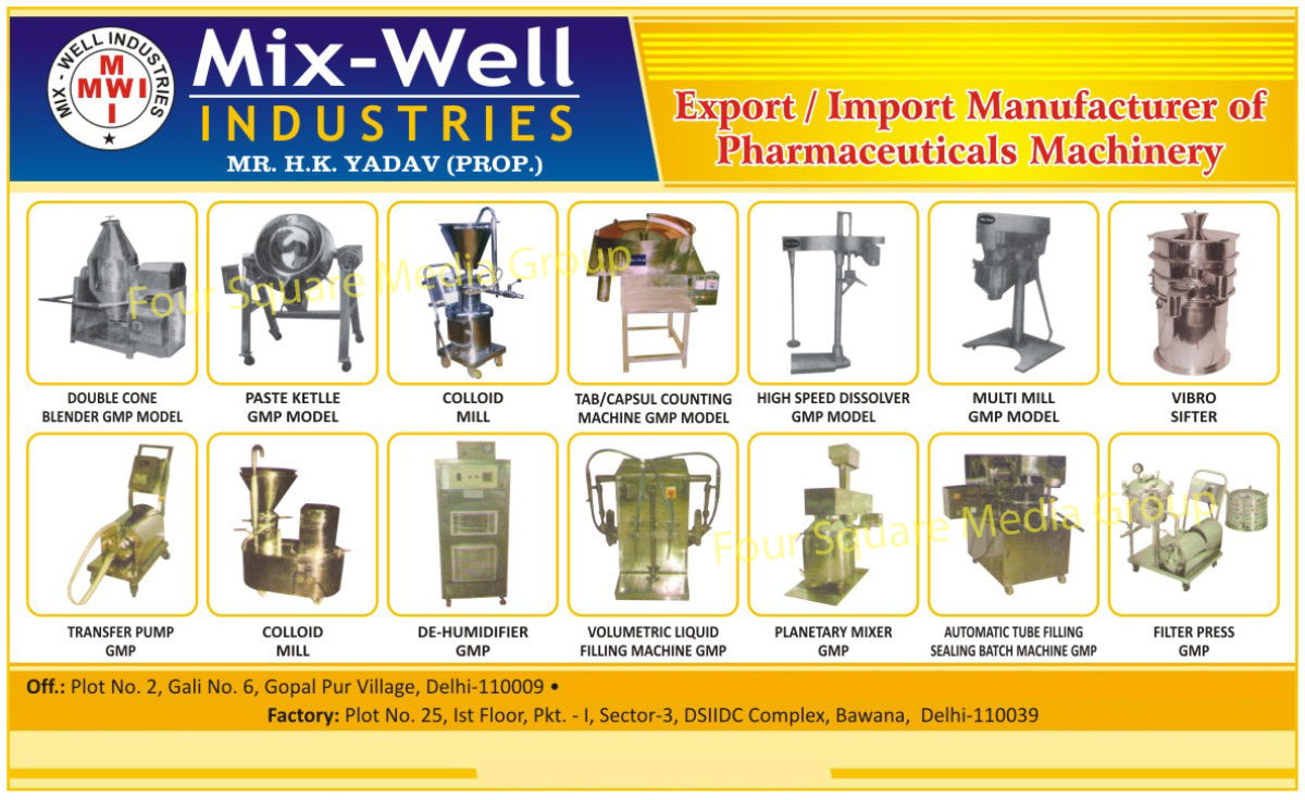 Double Cone Blenders, Paste Kettles, Colloid Mills, Capsule Counting Machines, High Speed Dissolvers, Multi Mills, Vibro Sifters, Tablet Counting Machines, Hot Air Dryers, Horizontal Plate Presses, Fluid Bed Dryers, Kharal Machines, Volumetric Liquid Filling Machines, Oscillating Granulators, PHARMACEUTICAL MACHINES, Sifter Machine Gmp Models, Sifter Machine STD Models, Coating Pan Gmp Models, Coating Pan STD Models, Multi Mill Gmp Models, Multi Mill STD Models, Hot Air Dryer Gmp Models, Hot Air Dryer STD Models, Rota Cube Blender Gmp Models, Rota Cube Blender STD Models, Double Cone Blender Gmp Models, Double Cone Blender STD Models, Ribbon Blender Gmp Models, Ribbon Blender STD Models, Powder Mass Mixer Gmp Models, Powder Mass Mixer STD Models, Oscillating Granulator Gmp Models, Oscillating Granulator STD Models, Capsules Counting Machines, Silicon Moulded Sifter Sieves, Rotary Filling Sealing Machines, Ribbon Blenders, Powder Mass Mixers, Portable Sifter Machines, Planetary Mixers, Paste Kettle GMP Models, Liquid Transfer Pumps, Hot Air Blowers, Volumetric Bottle Filling Machines, Vibro Sifter Machines, Stainless Steel Tanks, Stainless Steel Scoops, Stainless Steel Pressure Vessels, Stainless Steel Multi Mill Sieves, Stainless Steel Coating Pans, Stainless Steel Openable Scoops, Transfer Pumps, De Humidifiers, Tube Filling Sealing Batch Machines, Filter Presses