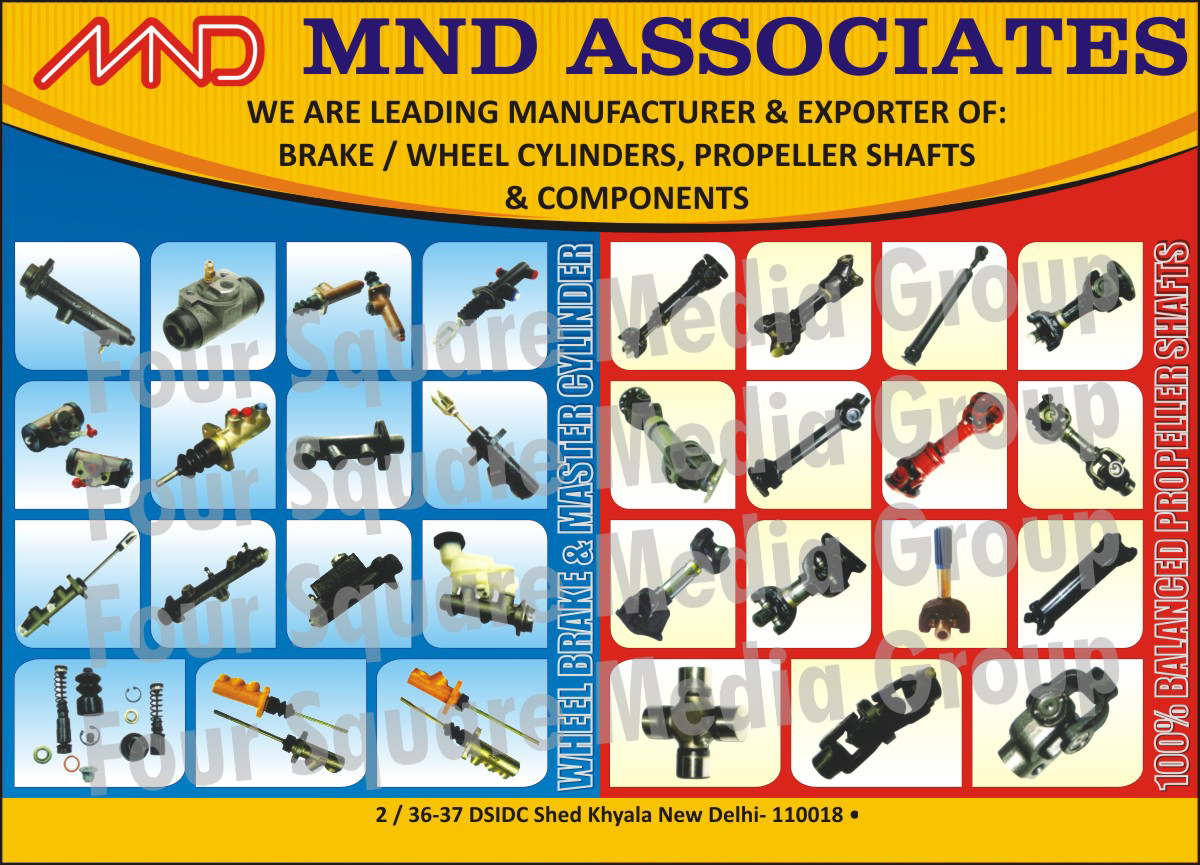 Brake Cylinders, Wheel Cylinders, Master Cylinders, Propeller Shafts