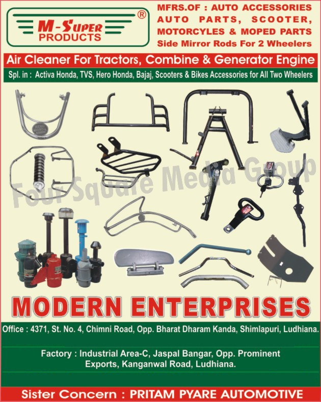 Automotive Parts, Two Wheeler Parts, Automotive Spare Parts, Scooter Parts, Motorcycle Parts, Bike Parts, Moped Parts, Two Wheeler Side Mirror Rods, Tractor Air Cleaners, Combine Parts Air Cleaners, Generator Engine Air Cleaners, Automotive Accessories, Bike Accessories, Scooter Accessories, Two Wheeler Accessories, Two Wheeler Spare Parts