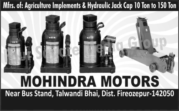 Agriculture Implements, Hydraulic Jack