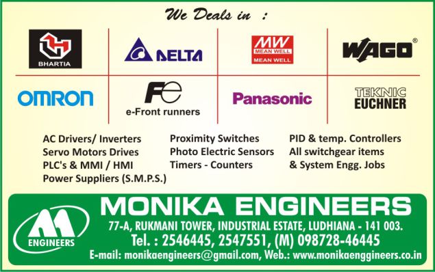 AC Drives, Inverters, Servo motors Drives, PLCs, MMI, HMI, Proximity Switches, Photo Electric Sensors, Timers, Counters, PID, Temperature Controllers, Switchgear Items, System Engineering Jobs