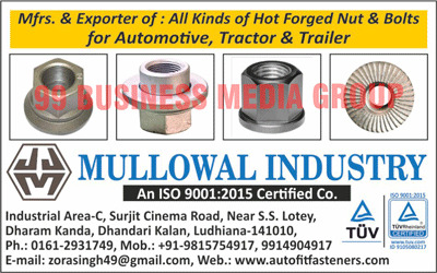 Automotive Hot Forged Nuts, Automotive Hot Forged Bolts, Tractor Hot Forged Nuts, Tractor Hot Forged Bolts, Trailer Hot Forged Nuts, Trailer Hot Forged Bolts