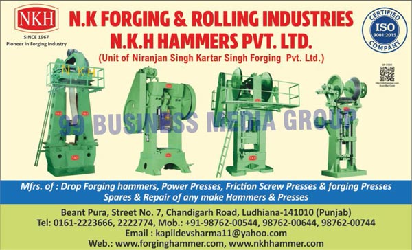 Drop Forging Hammers, Power Presses, Friction Screw Presses, Forging Presses, Spare Hammers, Spare Presses