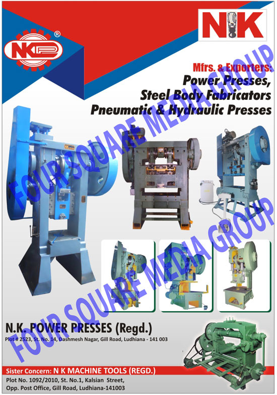 Power Presses, Steel Body Fabricators, Pneumatic Presses, Pneumatic Products, Pneumatic Tools, Hydrualic Presses