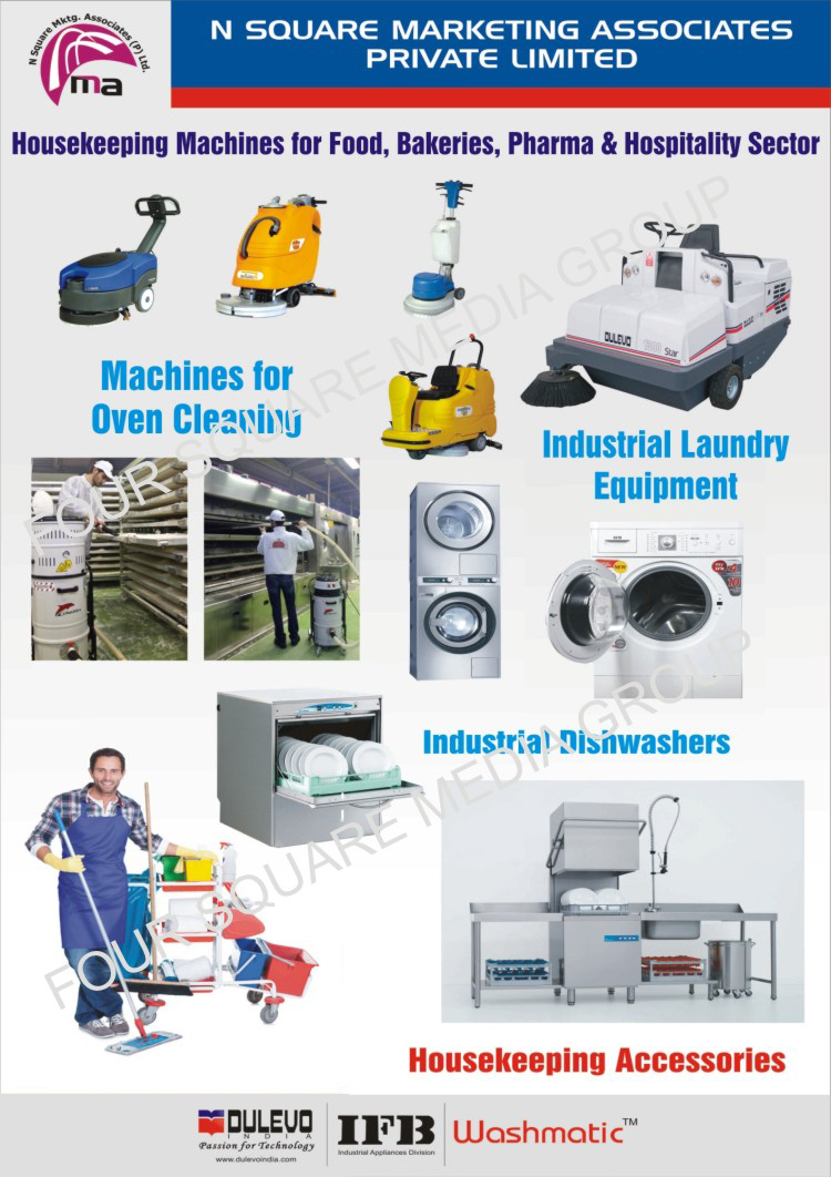 Food Industry Housekeeping Machines, Bakery Industry Housekeeping Machines, Pharma Industry Housekeeping Machines, Hospitality Sector Housekeeping Machines, Oven Cleaning Machines, Industrial Laundry Equipments, Industrial Dishwashers, Housekeeping Accessories