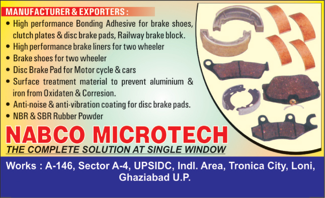 Brake Shoe Adhesives, Clutch Plate Adhesives, Disc Brake Pad Adhesives, Railway Brake Block Adhesives, Two Wheeler Brake Liners, Two Wheeler Brake shoes, Motorcycle Disc Brake Pad, Car Disk Brake Pad, Surface Treatment Materials, Disc Brake Pad Anti Noise Coatings, Disc Brake Pad Anti Vibration Coatings, NBR Rubber Powders, SBR Rubber Powders, Cellulose Fiber, Cellulose Fibre,Automotive components, Adhesive, Adhesive Brake Shoes, Brake Linders, Automotive Parts, Auto Spare parts, Two Wheelers spare parts, Four wheeler spare parts, Cars spare parts, Truck spare parts, Three wheeler spare parts