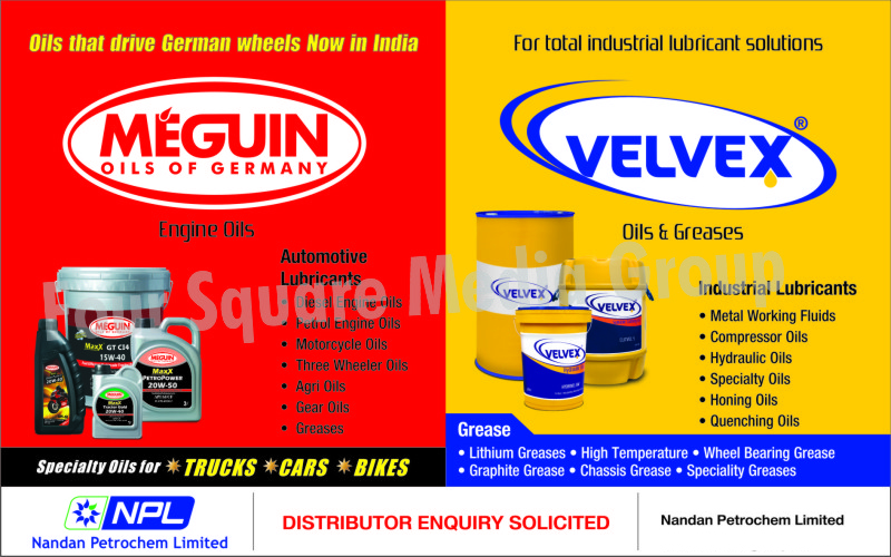 Engine oils, Automotive lubricants Diesel engine oils, Petrol engine oils, Motorcycles oils, Three wheeler oils, Agri oils, Gear oils, Greases, Metal working fluids, Compressor oils, Hydraulic oils, Specialty oils, Honing oils, Quenching oils