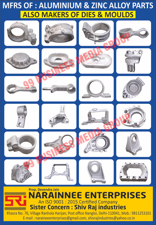 Aluminium Alloy Parts, Zinc Alloy Parts, Dies, Moulds