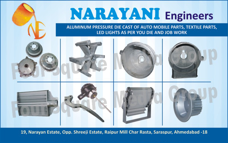 Aluminium Pressure Die Cast of Automotive Parts, Aluminium Pressure Die Cast of Textile Parts, Aluminium Pressure Die Cast Of Led Lights