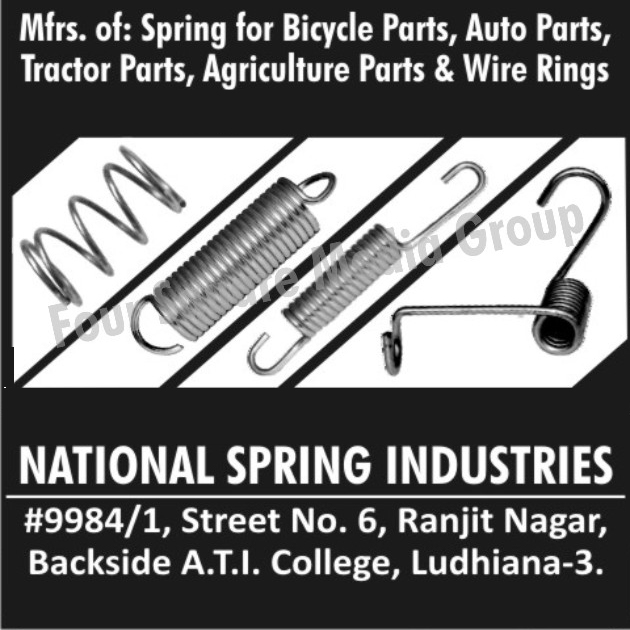 Bicycle Parts Springs, Automotive Parts Springs, Tractor Parts Springs, Agriculture Parts Springs, Wire Rings