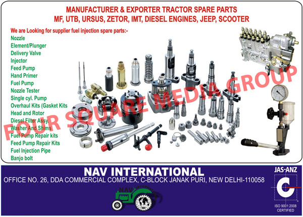 Tractor Spare Parts, Tractor Parts, Automotive Spare Parts, Car Spare Parts, Bus Spare Parts, Truck Spare Parts, Glow Plugs, Automotive Industry Fasteners, Construction Industry Fasteners, Agriculture Spare Parts