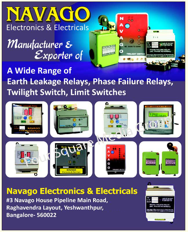 Earth Leakage Relays, Phase Failure Relays, Twilight Switches, Limit Switches