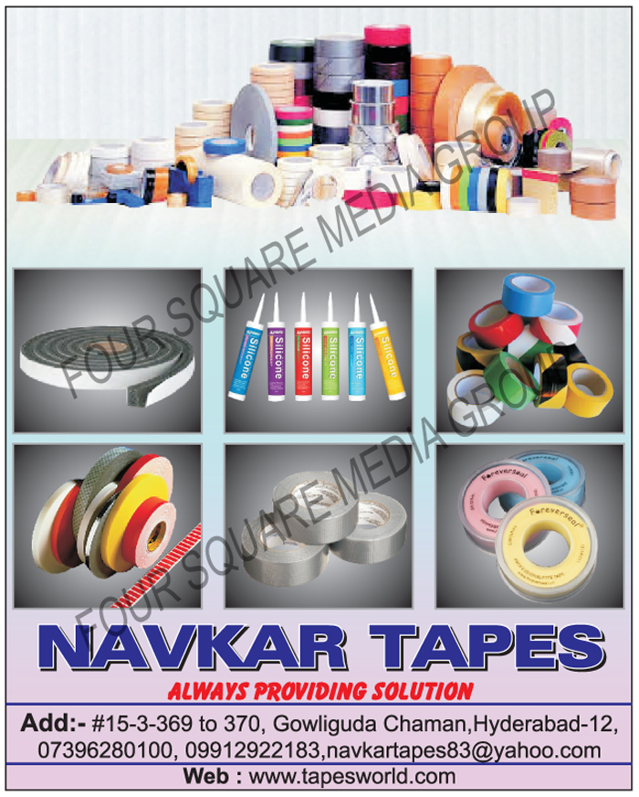 BOPP Tapes, Cotton Tape, Insulation Tape, Foil Tape, Self Adhesive Tape, Marking Tap, Sealing Tape, Packaging Tape, Cloth Tapes, Fiber Glass Tapes, Fibre Glass Tapes, Double Sided Tapes, Packaging Rolls, Anti Skid Tapes, Stretch Films, Adhesive Sealants, Duct Tapes, Nylon Tapes, Reflective Tapes, Caution Tapes, Floor Marking Tapes