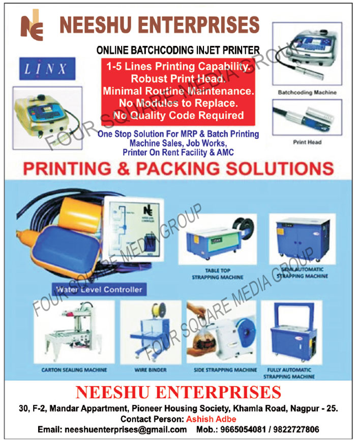 Online Batch Coding Inkjet Printers, Online Batchcoding Inkjet Printers, Batchcoding Machines, Batch Coding Machines, Print Heads, Batch Printing Machines, MRP Printing Machines, Batch Printing Machines Job Works, MRP Printing Machines Job Works, Batch Printing Machines AMC, MRP Printing Machines AMC, Batch Printing Machine On Rent, MRP Printing Machine On Rent, Batch Printing Machine On Hire, MRP Printing Machine On Hire, Water Level Controllers, Table Top Strapping Machines, Semi Automatic Strapping Machines, Carton Sealing Machines, Wire Binders, Side Strapping Machines, Fully Automatic Strapping Machines