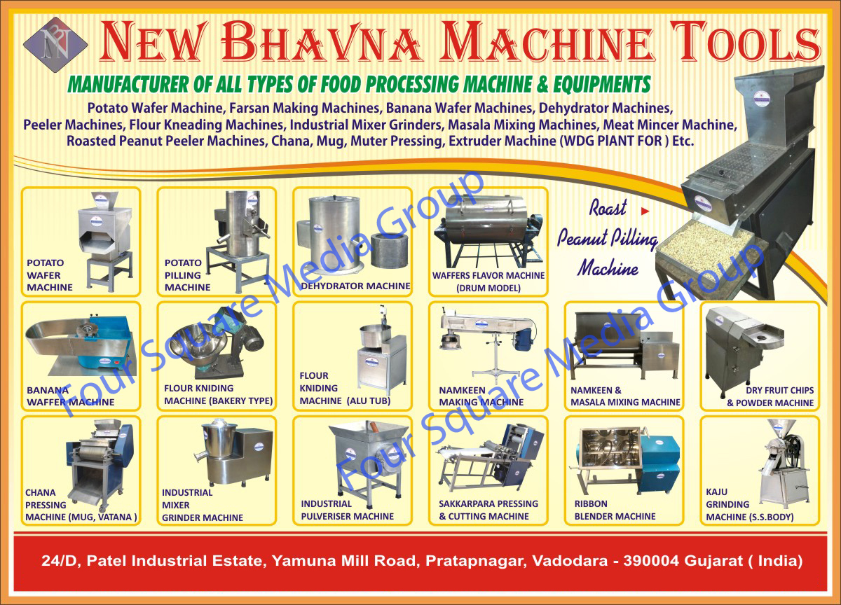 Food Processing Machines, Potato Wafer Machine, Banana Wafer Machine, Farsan Making Machines, Dehydrator Machines, Peeler Machines, Flour Kneading Machines, Industrial Mixer Grinders, Masala Mixing Machines, Meat Mincer Machines, Roasted Peanut Peeler Machines, Chana Extruder Machines, Mug Extruded Machines, Muter Pressing, Extruded Machines, Potato Pilling Machines, Wafers Flavors Machines, Namkeen Making Machines, Dry Fruit Chips Machines, Dry Fruit Wafers Machines, Dry Fruit  Powder Machines, Industrial Mixer Grinder Machines, Industrial Pulveriser Machines, Sakkarpara Pressing Machines, Sakkarpara Cutting Machines, Ribbon Blender Machines, Kaju Grinding Machines, Stainless Steel Kaju Grinding Machines, Food Processing Equipments, Chapati Pressing Machines, Roti Pressing Machines, Chana Pressing Machines,Sweet Making Machinery, Bakery Machinery, Pillar Machine, Dehydrates Machine, Industrial Pulverizer, Chilli Cutting Machines, Veg Cutting Machine, Pickle Making Machine, Meat Mincer Machine Bakers Equipment 